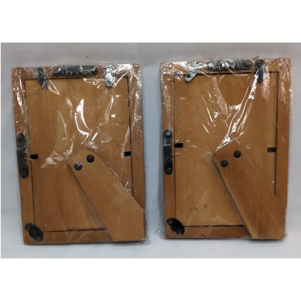 New Set of 2  Handicrafts Home Blue Resin Inlay 4x6 Picture Photo Frames Decor